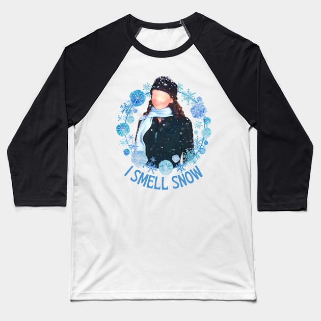 I Smell Snow - Black - Gilmore Baseball T-Shirt by Fenay-Designs